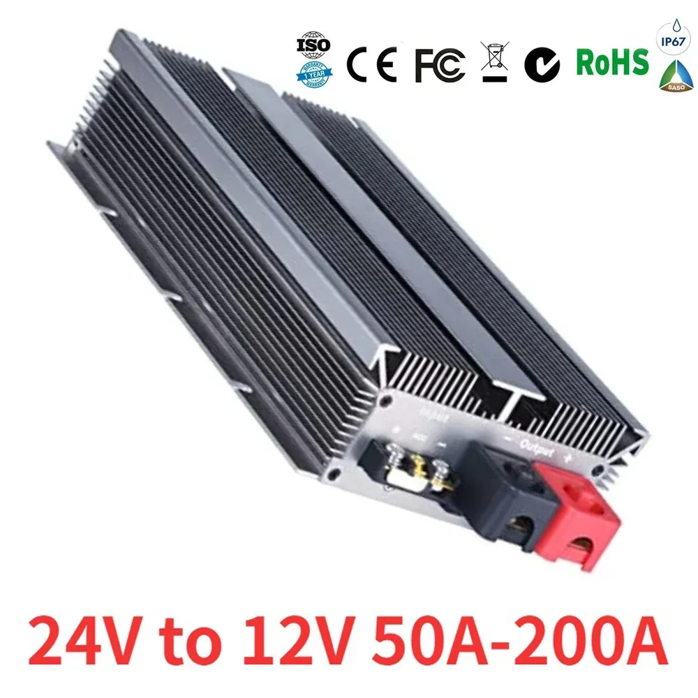 24 Volt to 12 Volt 24V to 12V 50A-200A Step Down Converter Voltage Regulator DC/DC Buck Transformer Power Supply CE Waterproof