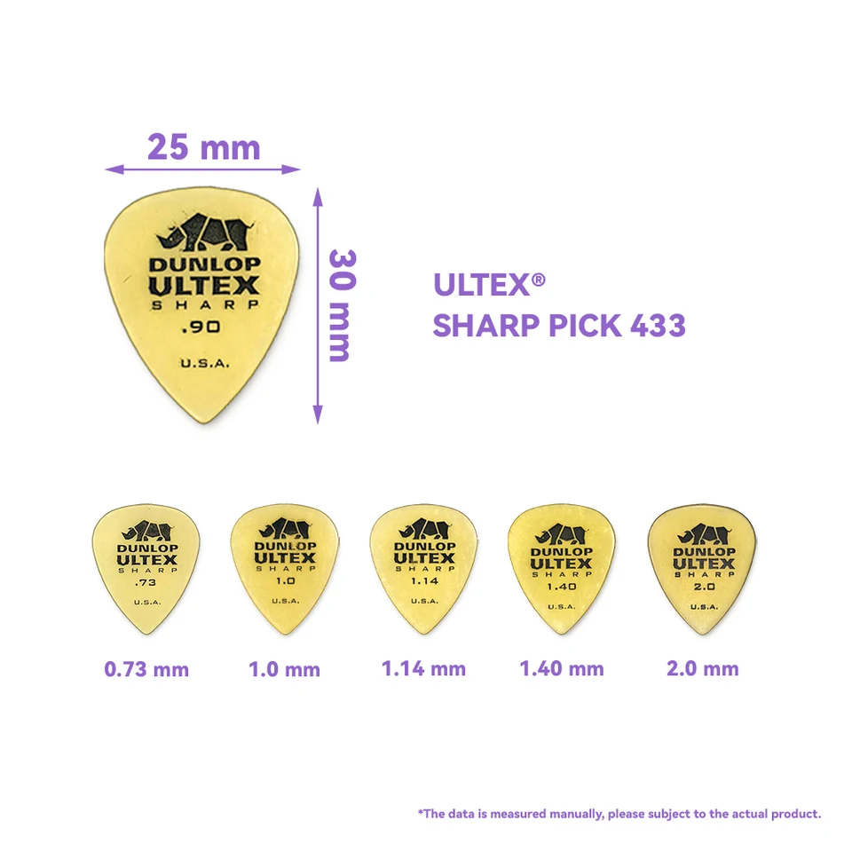 Dunlop Guitar Picks Ultex Sharp 12 Picks .73mm Medium 433P.73 - Foto 8