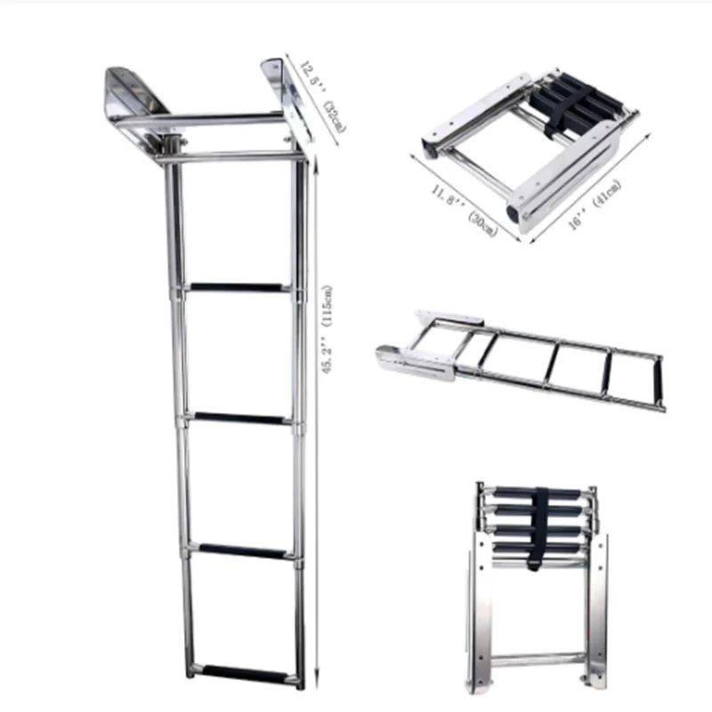 Amarine-made 4段 ステンレススチール製　伸縮自在 ボートはしご Swim Step Amarine-made 4段 ステンレススチール製 伸縮自在 ボートはしご Swim