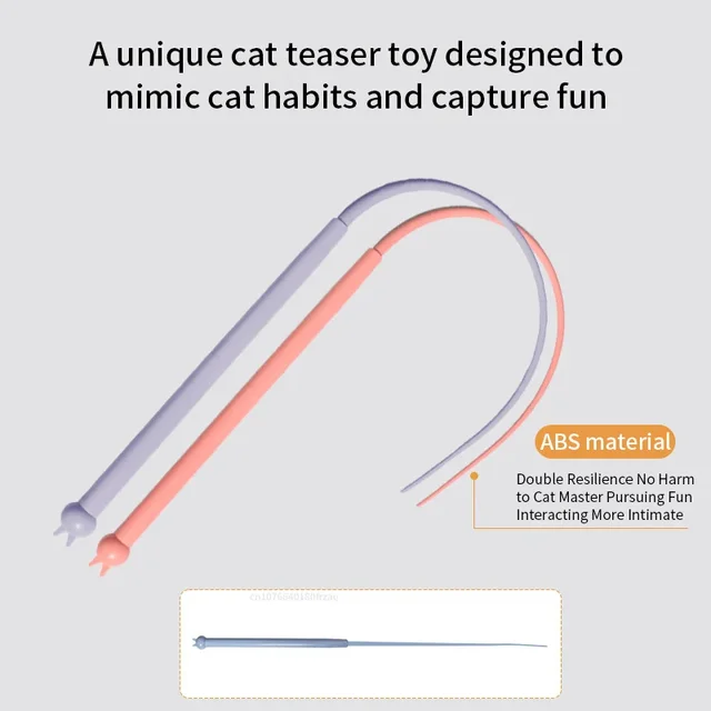 Simulated Mouse Tail Cat Toy Cat Teaser Funny Stick Silicone Long Tail Pet Interactive Toys for Cats Kitten Hunting Pet Products 3