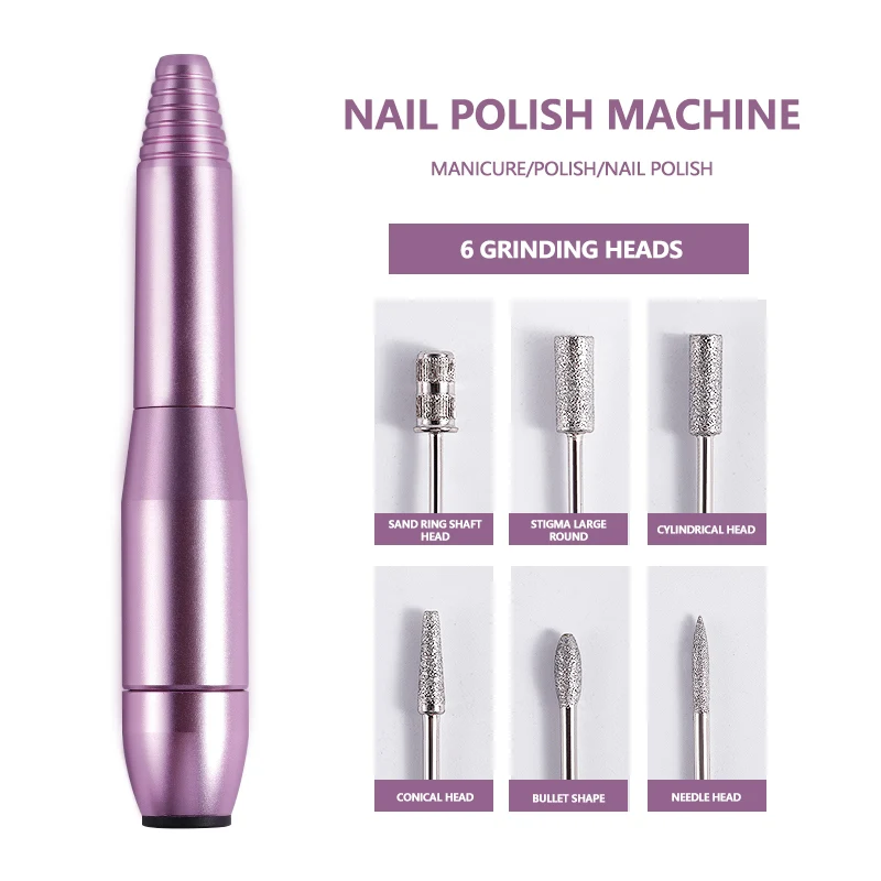 

LINMANDA Metal Violet Nail Drill Machine Electric Manicure Milling Cutter Professional Manicure Tool Nail Accessories