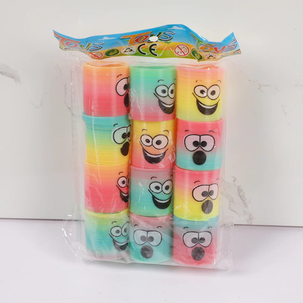 Magic springs toys 12Pcs/pack cartoon rainbow magic springs toys for kids birthday party favors souvenir giveaway gifts pinata fillers