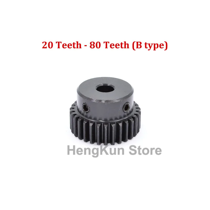 Pignon moteur RC 45 dents acier avec alésage de 6mm, 7mm, 8mm, 10mm et 12mm visible