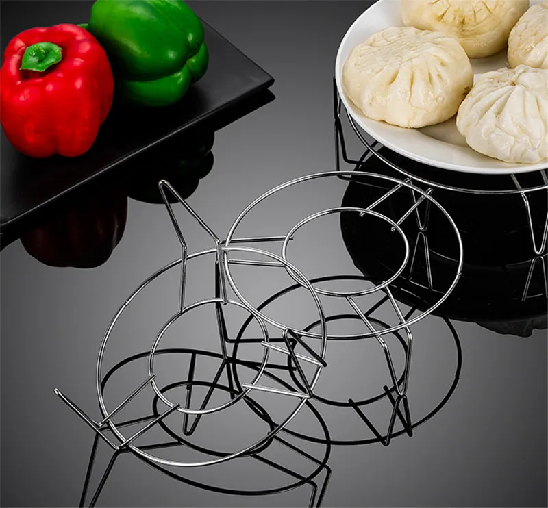 Thick Stainless Steel Steamer Food Kitchen Cookware Rack Insert Stock Stand Heating Cooking Steaming Supplies steamer rack steamer basket