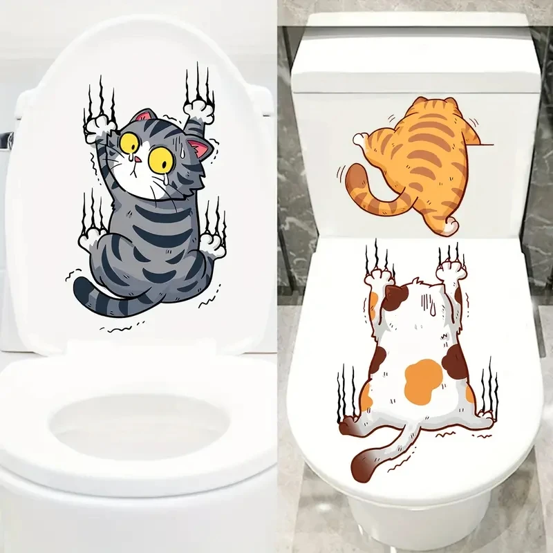 Funny Cat Wall Decal Toilet Sticker Bagno Toilet Cover Sticker Wc Per La Decorazione Domestica M805