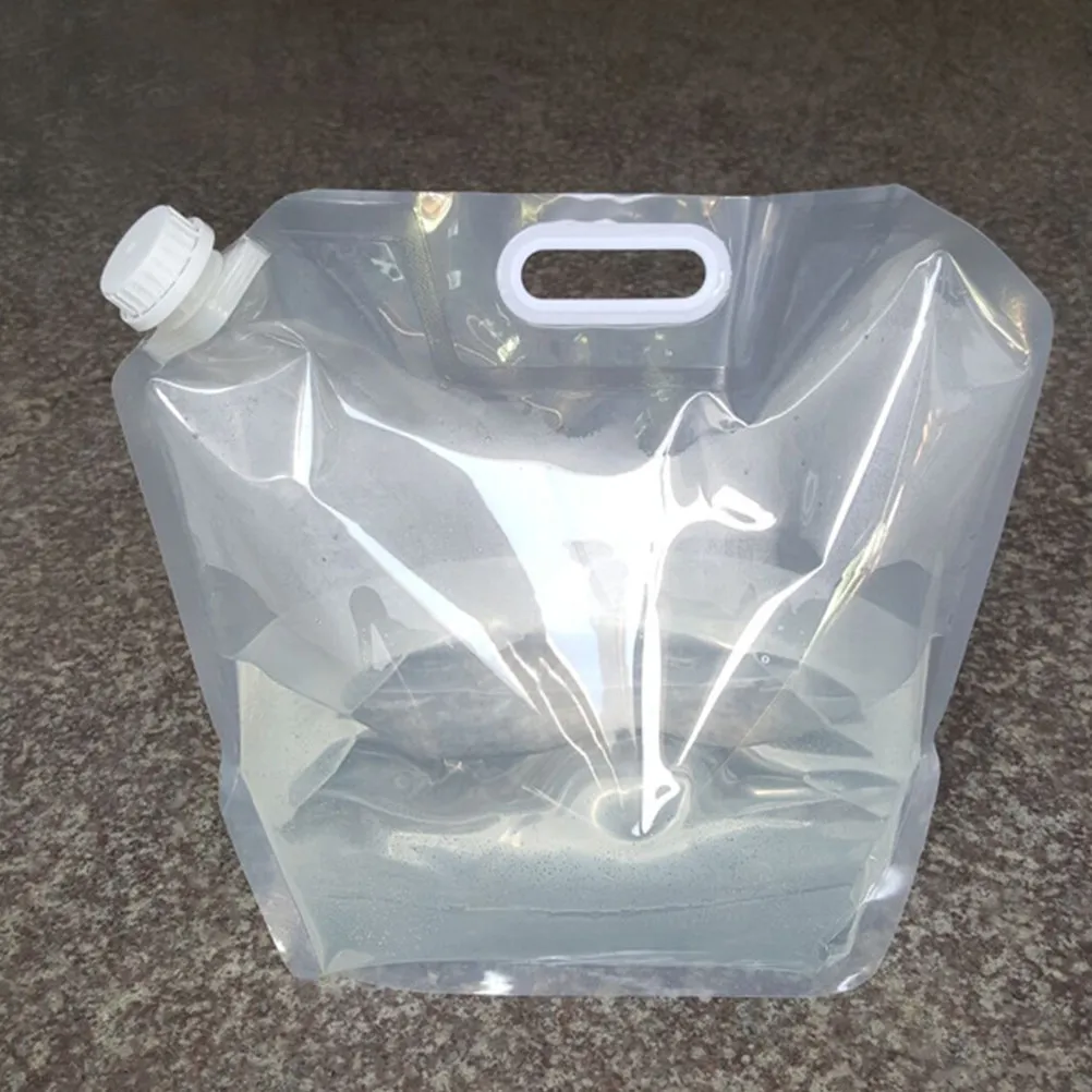 4Pcs 5L 휴대용 물통 접이식 야외 물 가방 공간 절약 캠핑 하이킹 낚시 사냥 피크닉을위한 경량