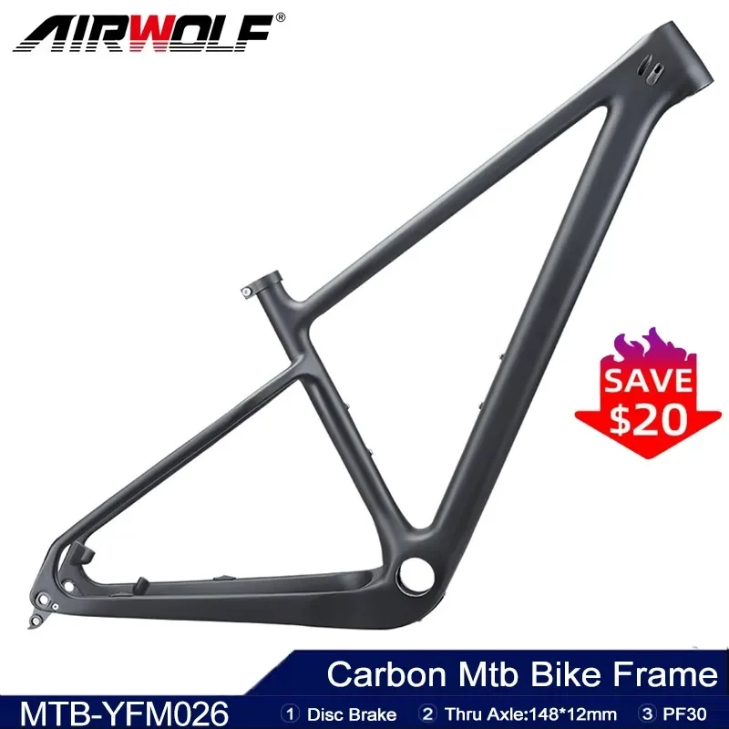 

Airwolf T1000 Carbon Mtb Frame 29er Carbon Bike Frame 29 Carbon Mountain Bike Frame 148*12mm Disc Brake Bicycle Frameset