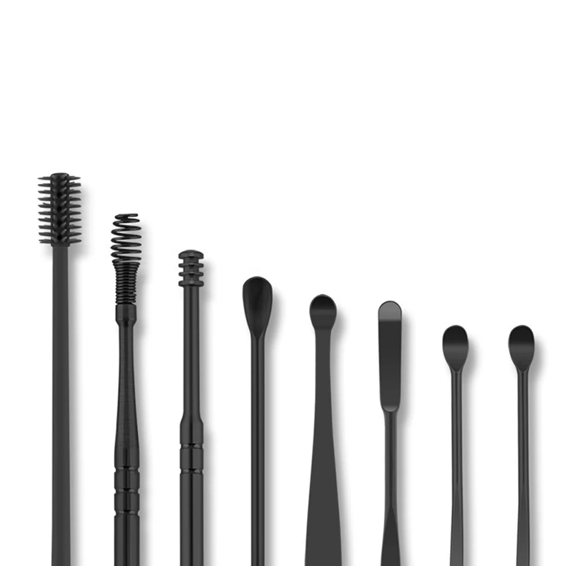

8Pcs/Set Ear Wax Pickers Stainless Steel Earpick Wax Remover Curette Ear Pick Cleaner Ear Cleaner Spoon Care Ear Clean Tool
