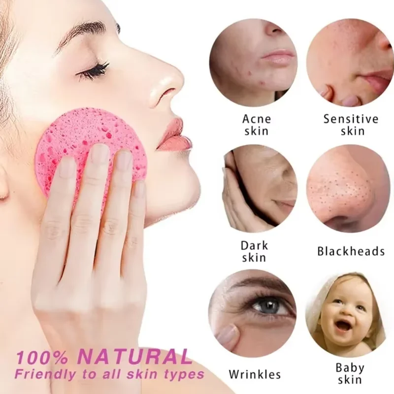 10/50PCS 컴프레스 페이스 워시 퍼프 천연 목재 펄프 스폰지 페이스 워시 퍼프 포밍 페이스 퍼프 화장품 퍼프 페이스 클렌징 스폰지