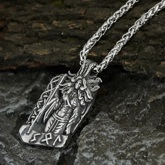 Amazon.com: PBTMCD Men Viking Necklace, Stainless Steel Silver Nordic  Mythology Thor's Hammer Mjolnir Amulet Jewelry Pendant with Multiple Style  Animal Head Square King Chain, with Gift Bag,Rune Ball 1,60cm : Everything  Else