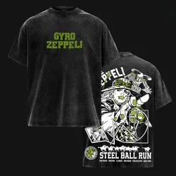 JoJo's Bizarre Adventure Gyro Graphic Short Sleeve Cotton Tee - Unisex Casual Harajuku Style T - shirt - XXL (Black)