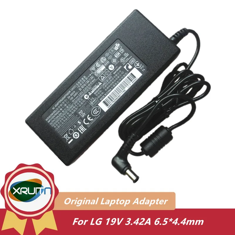 Adattatore Ca Originale Da-65F19 19V 3.42A 65W Caricabatterie 29 Ln467U Pa-1650-43 Da-65G19 Per Lg R400 R410 Pa-1650-68 Lcap39 49Lf5100-Ca