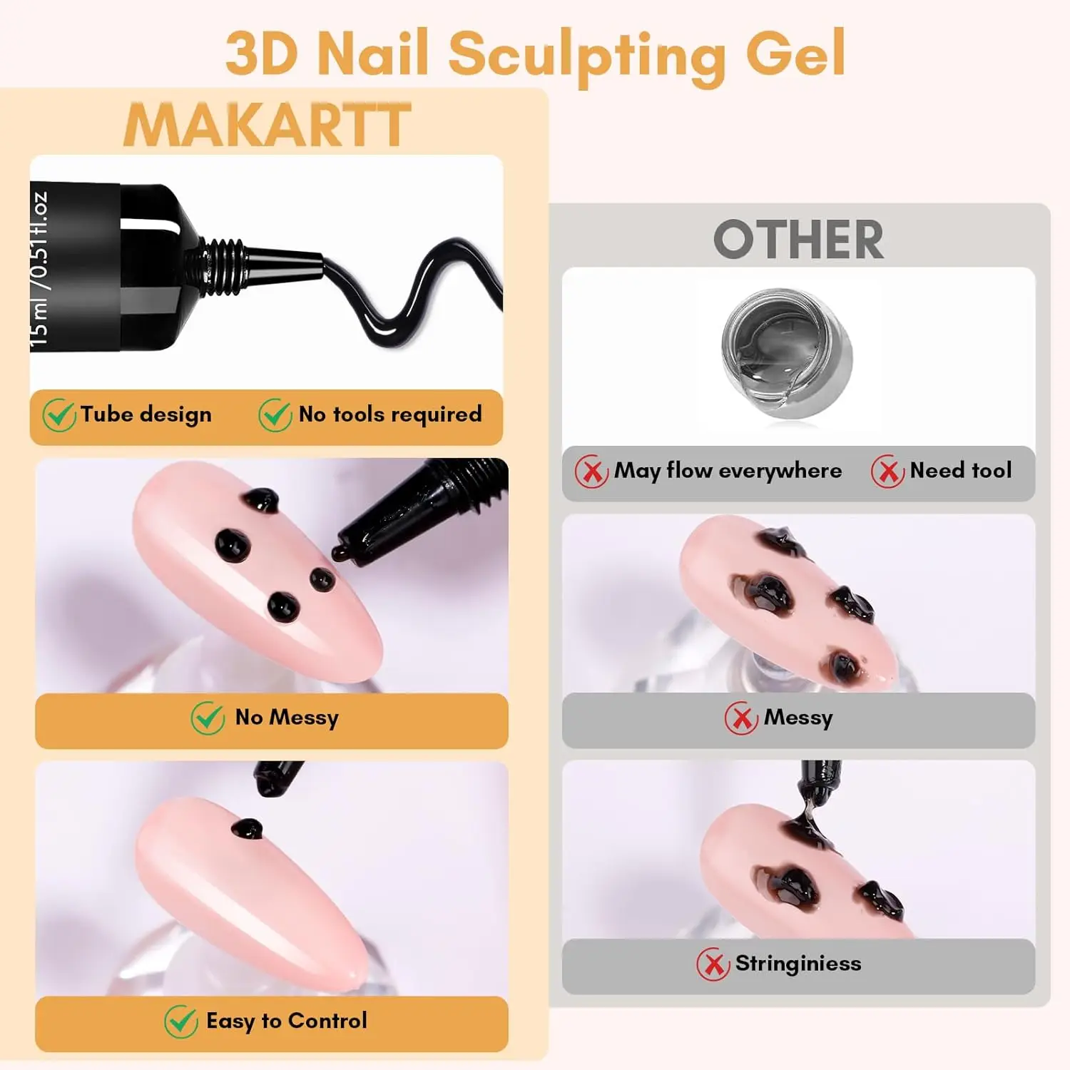 Nail Glue 3D Nail Gel Sculpting Gel Nail Art Glue Kit