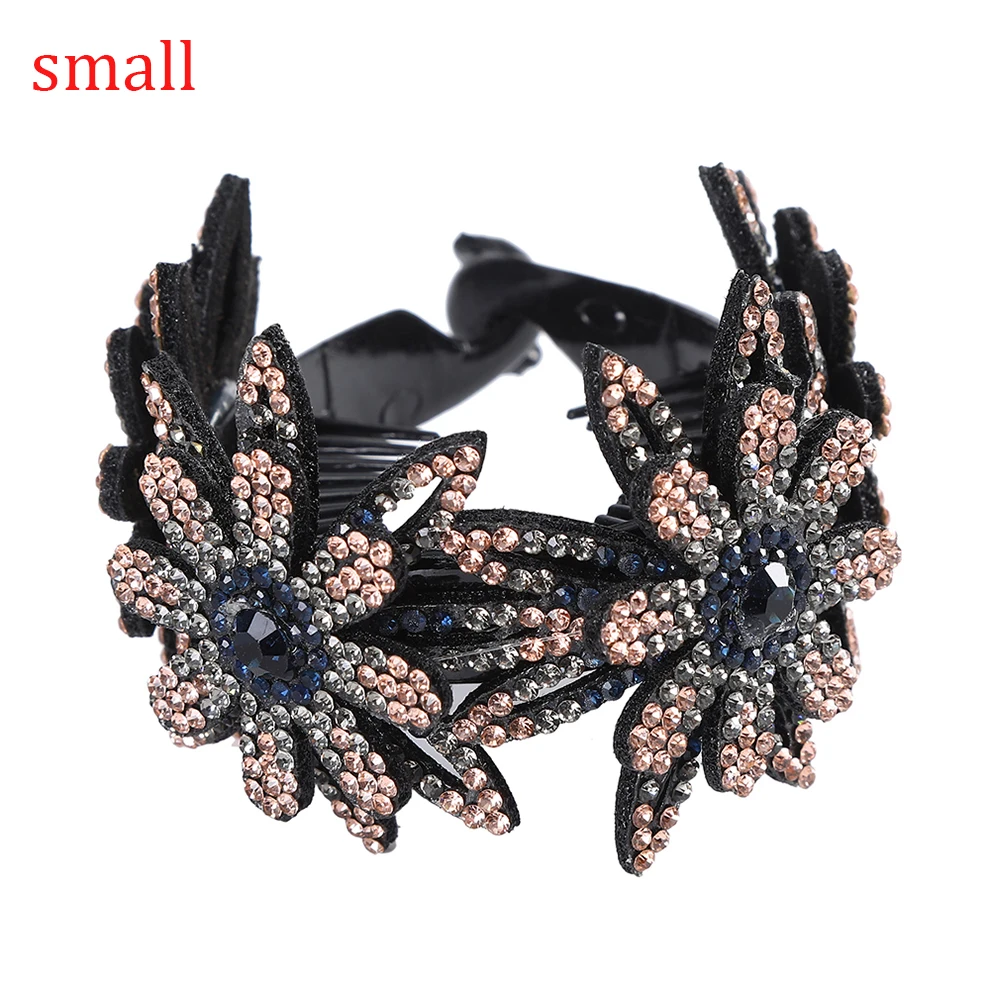 crocodile hair clips Molans Crystal Rhinestone Hair Claws for Women Flower Hair Clips Barrettes Crab Ponytail Holder Hairpins Bands Hair Accessories ladies head wraps Hair Accessories