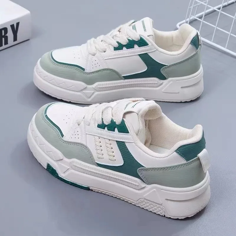 

Женские кроссовки на толстой подошве, повседневные кожаные кроссовки белого цвета, для осени и зимы, 2023