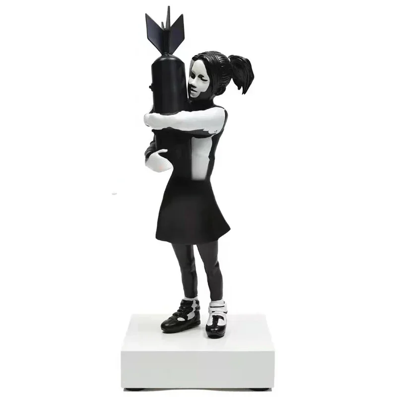 

resina de Banksy bomba Girl, Escultura Moderna de bomba, estatua Hugger, mesa de resina, amor, arte inglés,decoración