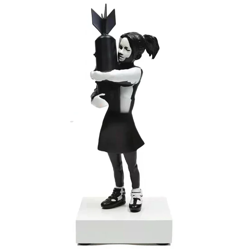 Resina De Banksy Bomba Girl, Escultura Moderna De Bomba, Estatua Hugger, Mesa De Resina, Amor, Arte Ingleses, Decoraciion