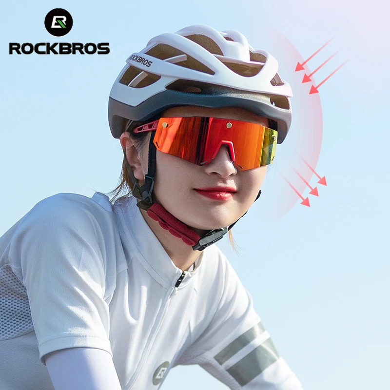 ROCKBROS Polarized Sports Sunglasses Road Cycling UV400 Glasses MTB Bicycle  Riding Protection Goggles Eyewear 5 Lens Accessories