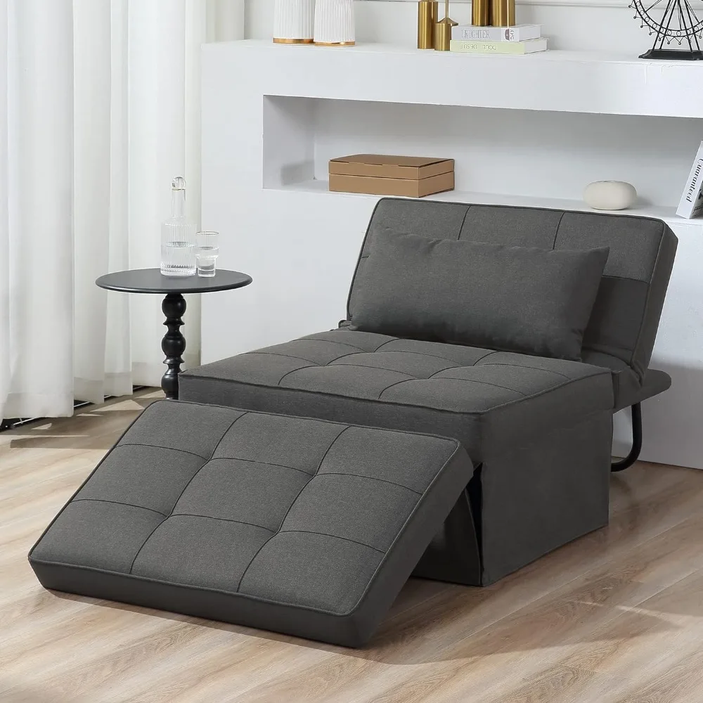 

Sofa Bed, 4 in 1 Multi-Function Folding Ottoman Breathable Linen Couch Bed with Adjustable Backrest Modern Convertible Chair