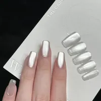 1pc 10ml Holographic Glitter Mirror Porcelain White Cat Eye Gel Polish Magnetic Galactic Effect Gel Nail Polish Soak Off UV LED 5