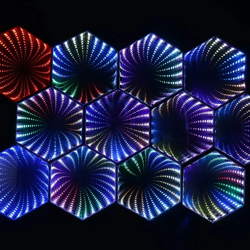 RGB 3D 육각 LED 데스크탑 앰비언트 라이트, 컴퓨터 게임 음악 리듬 동기화 픽업 라이트, 방 장식