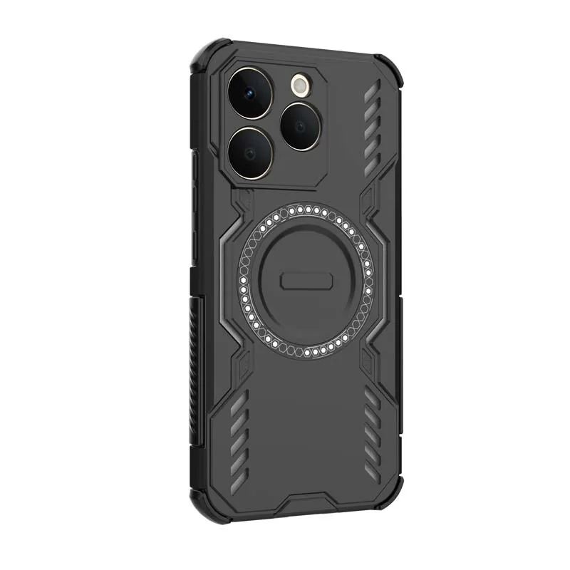 Magnetic Shockproof Armor Phone Case - Anti-Knock Full Back Cover with MagSafe Compatibility