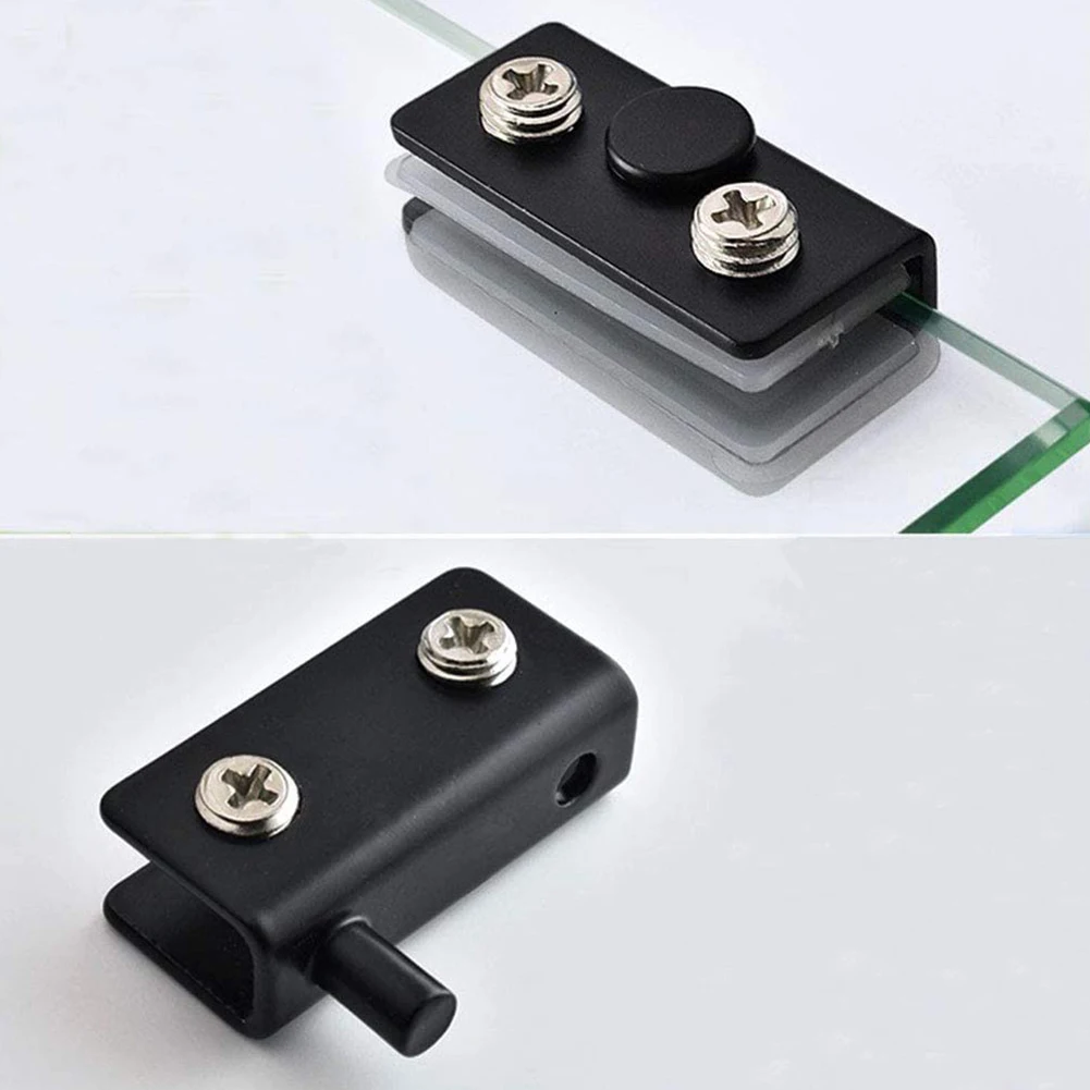 Door Hinges 1 Pair Glass Stainless Steel Cabinet Pivot Hinge Clip No Drilling Building Hardware Doors Home Improvement Garden