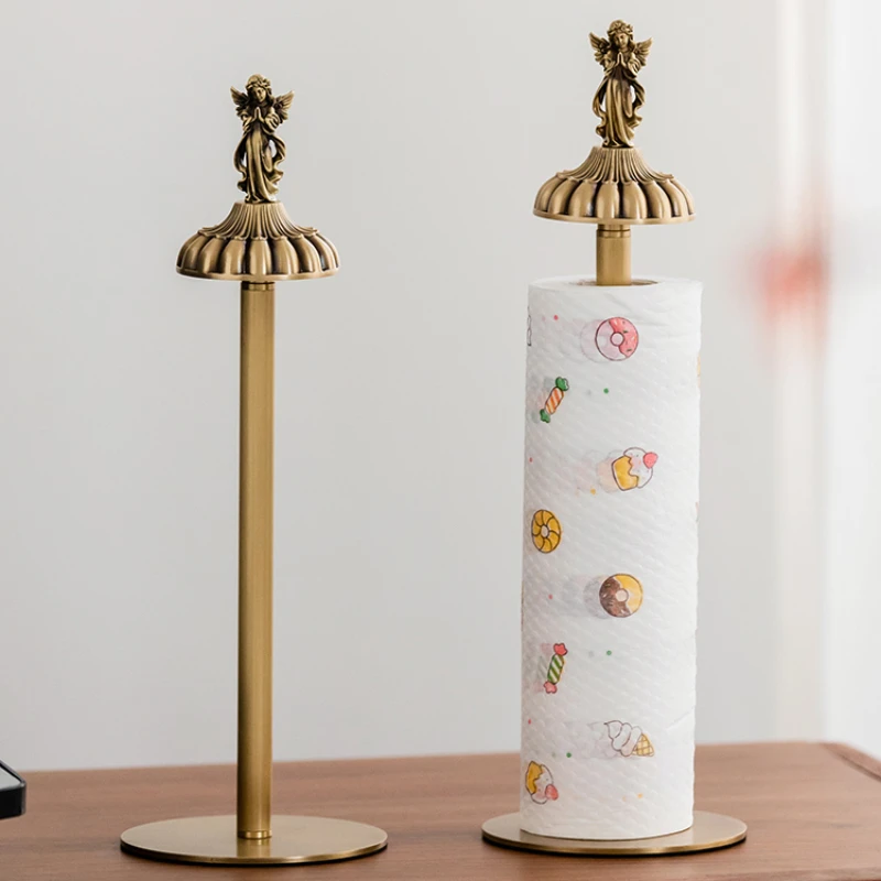 Home Dining Table Brass Napkin Roll Creative Deer Head Nordic Kitchen Vertical Oil Absorption Roll Paper Storage Tissue Holder