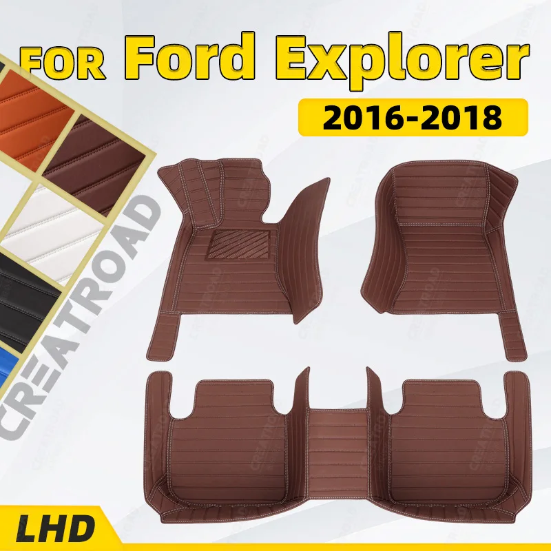 

Custom Car floor mats for Ford Explorer SEVEN SEATS 2016 2017 2018 auto foot Pads automobile carpet cover interior accessories