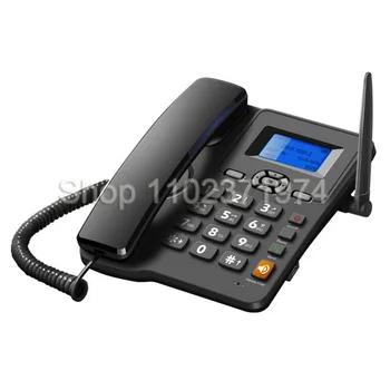 Cordless Phone Desktop Telephone SIM Card 2G Fixed Wireless Phone with Antenna Radio Alarm Clock Function for House Home Call