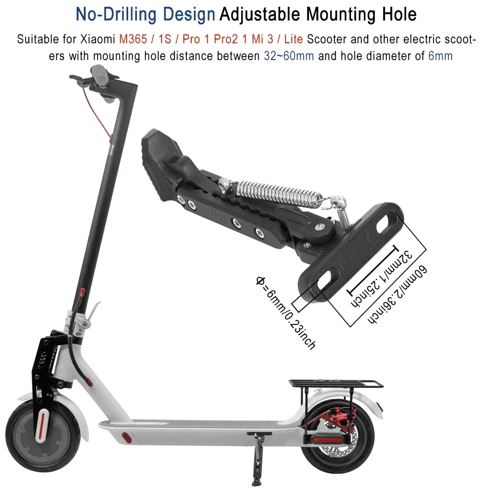 Description Picture 4 of itemAdjustable Aluminum Kickstand E-Scooter Side Parking Foot Support Replacement Parts For Iconic Brand Mi3 M365 1S Pro Pro2 Kickscooter