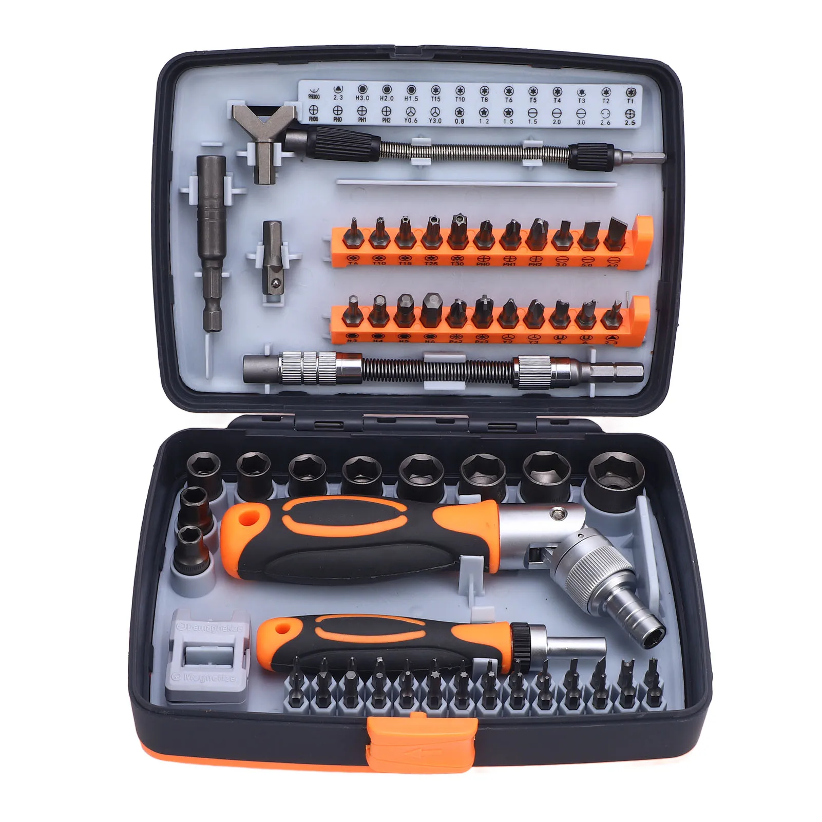 68 in 1 Ratchet Screwdriver Set CR V Steel Rotatable Ratchet Handle Extend Rod Screw Driver Kit for Repair Maintenance