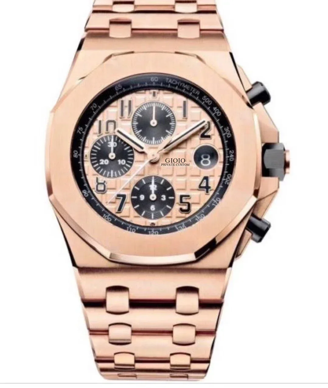

Luxury New Men Quartz Chronograph Watch Rose Gold Black Blue Sport Watches