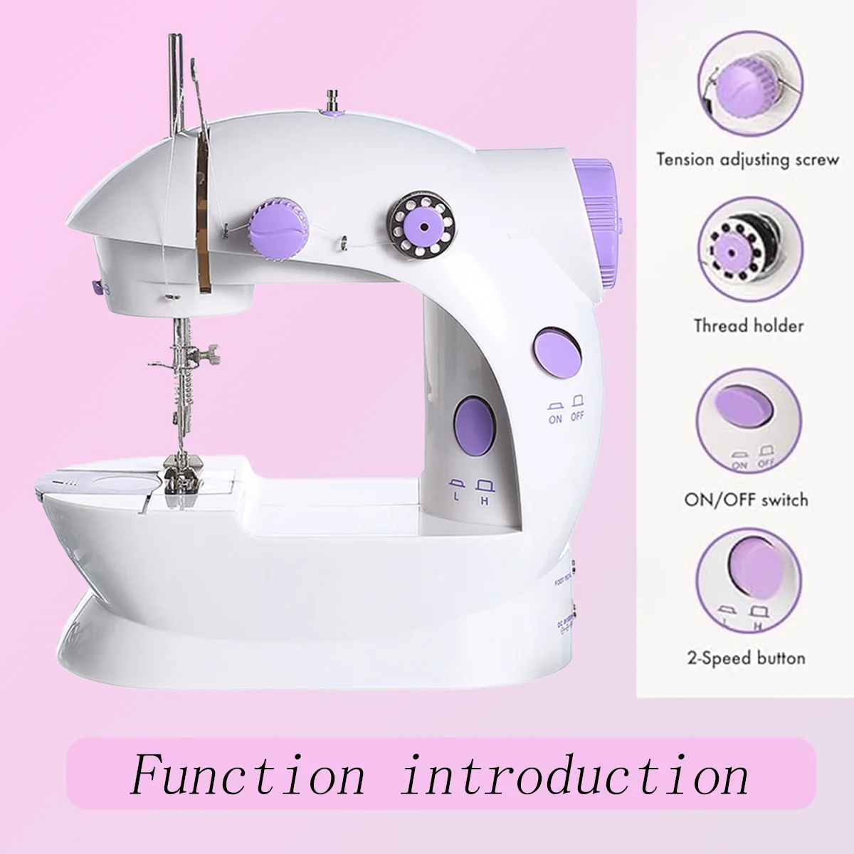 1set (11pcs) Mini Sewing Machine, Adjustable 2 Speed 2 Thread Sewing Machine, Portable Electric Sewing Machine With Foot Pedal, 2