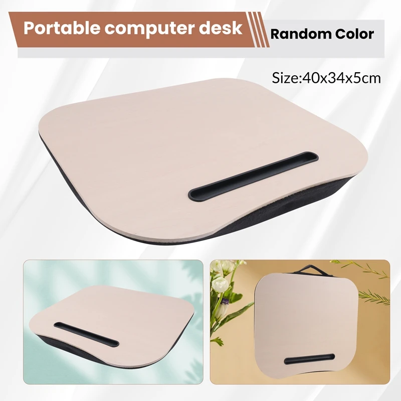 A76F-Desk Bed Cushion Knee Lap Handy Computer Reading Writing Table Tablet Tray Cup Holder Laptop Stand Cushion Desk Office Lapt