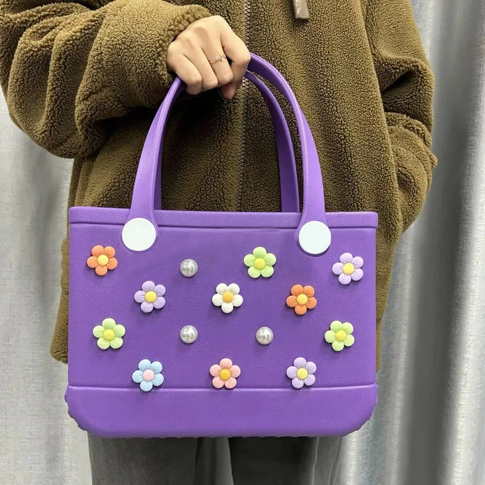 Charms fleurs et perles pour sac rose EVA