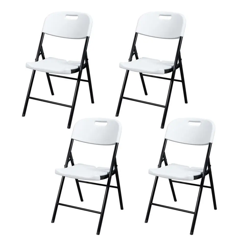 

Set of 12 Commercial Folding Chair Seat Event Set for Outdoor Garden White