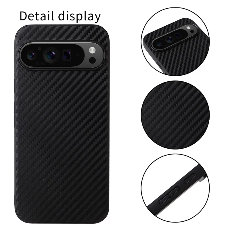 Leopard Print Carbon Fiber Saffiano Leather Phone Case - Shockproof Protection