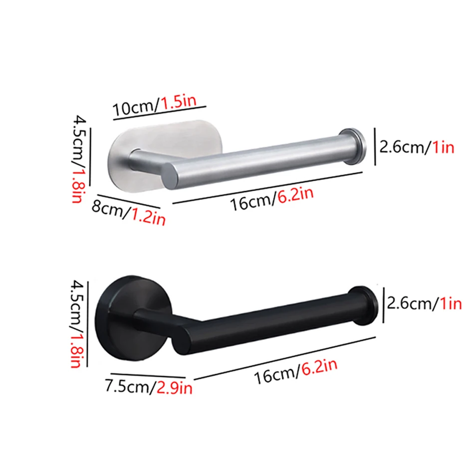 Toilet Paper Holder Self-Adhesive Bathroom Stainless Punch-free Kitchen Hook