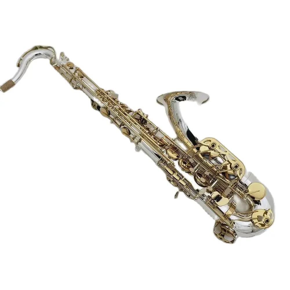 

Real Pictures Tenor Saxophone T-WO37 Bb Tune Sliver Plated Brass Keys Woodwind Musical With Mouthpiece Case Accessories