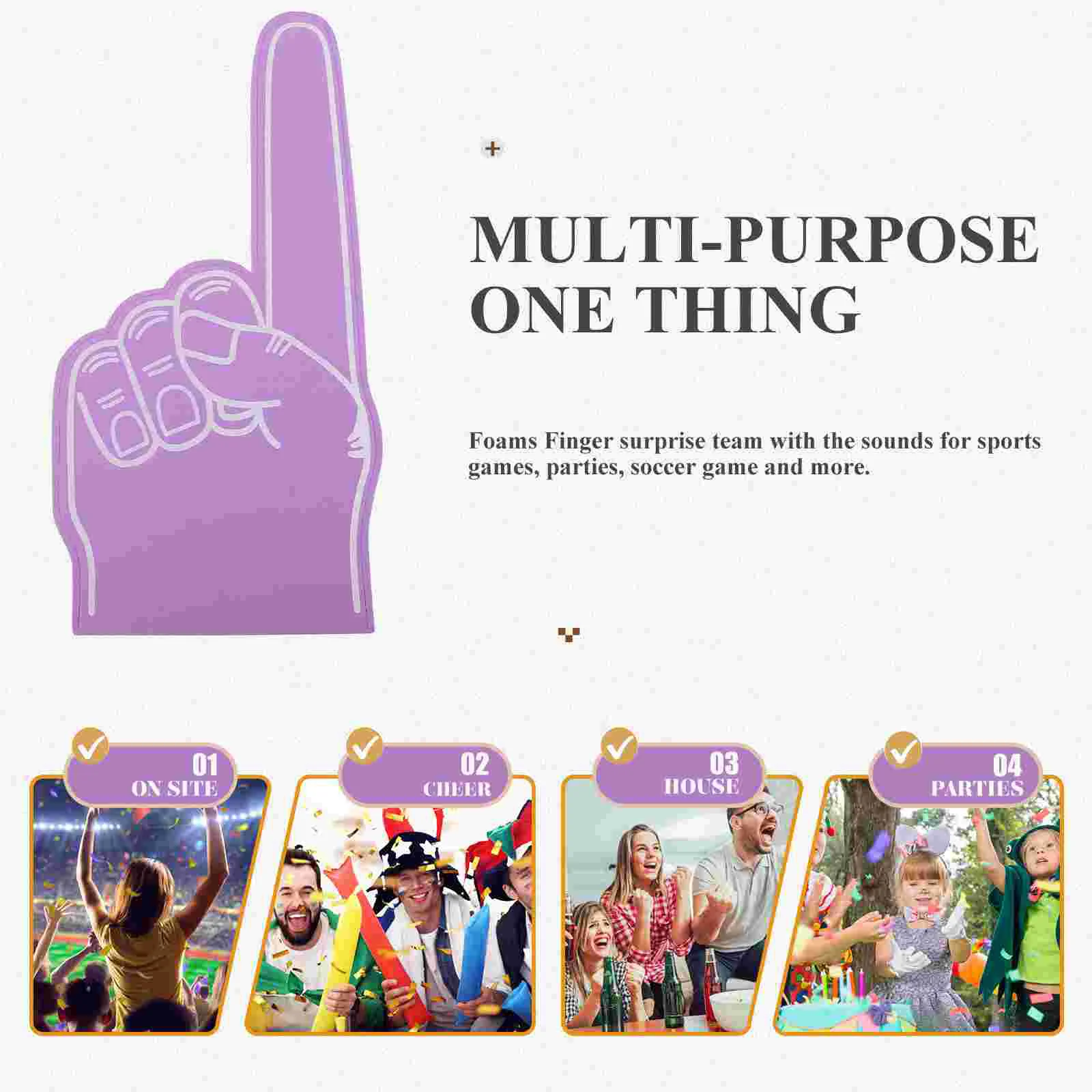 3 Pcs Purple Foam Fingers Cheerleading Hands Sports Fan Accessory Noise Maker Foams Hand For Team Sports Souvenirs Gifts Foam