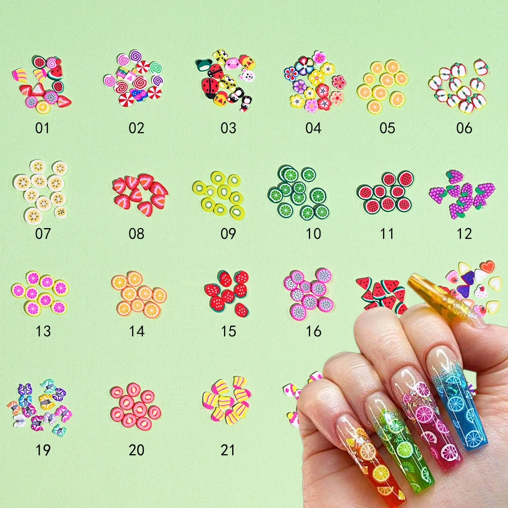Buy 144 pcs Assorted Fimo 3D Fruit Pattern Slices Wheel Fruit Fimo Slices  Decals Stickers Jewels Nail Art Gems for Sticking to Slime, Nail Art, DIY  Crafts Decoration Online at desertcartINDIA
