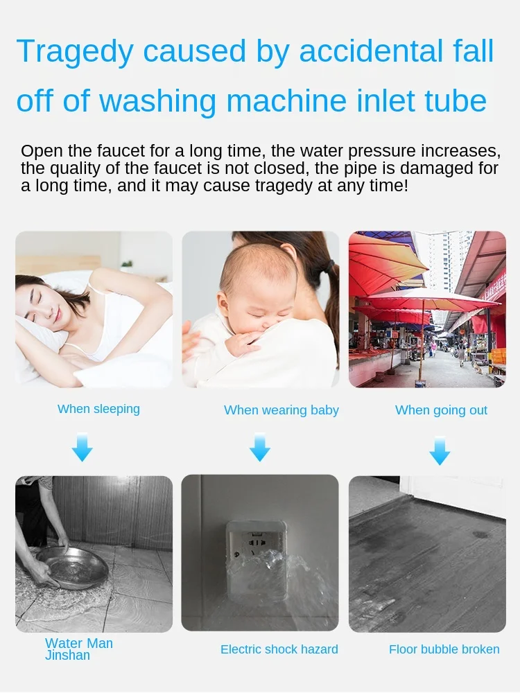 Washing Machine Faucet Automatic Stopcock Full Brass Construction Anti-dislodgement Feature Spigot