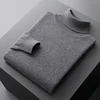 Autumn and winter new 100% merino cashmere sweater men's knitted pullover padded warm turtle neck fashion loose plus size coat 4