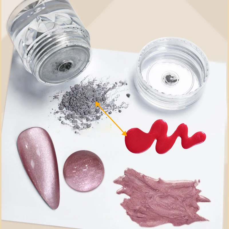 Cat Eye Gel Magnetic Powder Porcelain White Cat Eye Powder DIY Magnetic UV/LED Gel Silica Powder Mirror Crystal Glittering Nails 3