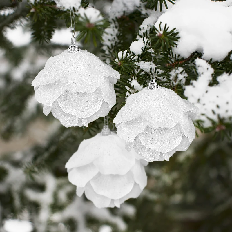 thumbnail image 1 of Bolas navideñas de espuma blanca irrompibles de 10/8/6 cm para decorar el árbol de Navidad, adornos navideños, decoraciones para árboles de Navidad, 1 of 5