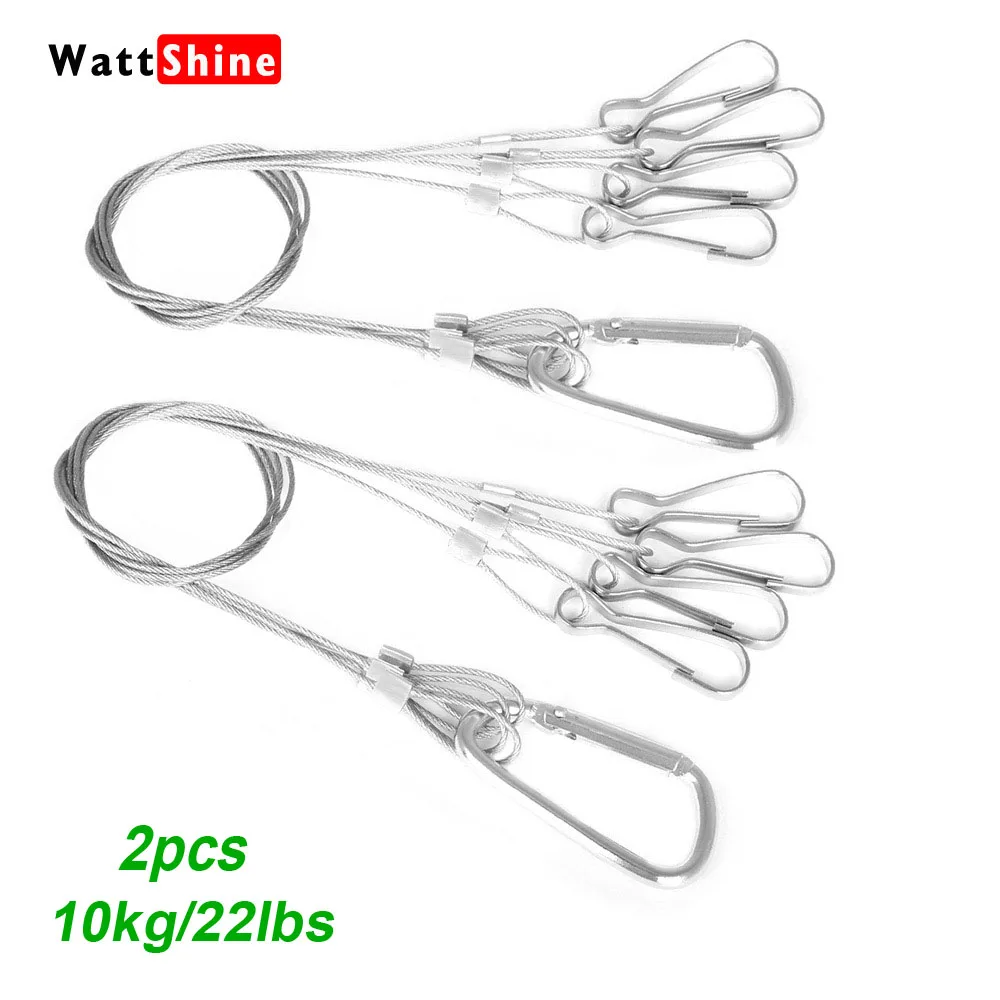 2PCS Grow Light Hang Kit Stainless Steel Hook Hanger 1/8 Inch Lifters  Pulley Hooks Rope for Hanging Aquarium Lights Accessories - AliExpress