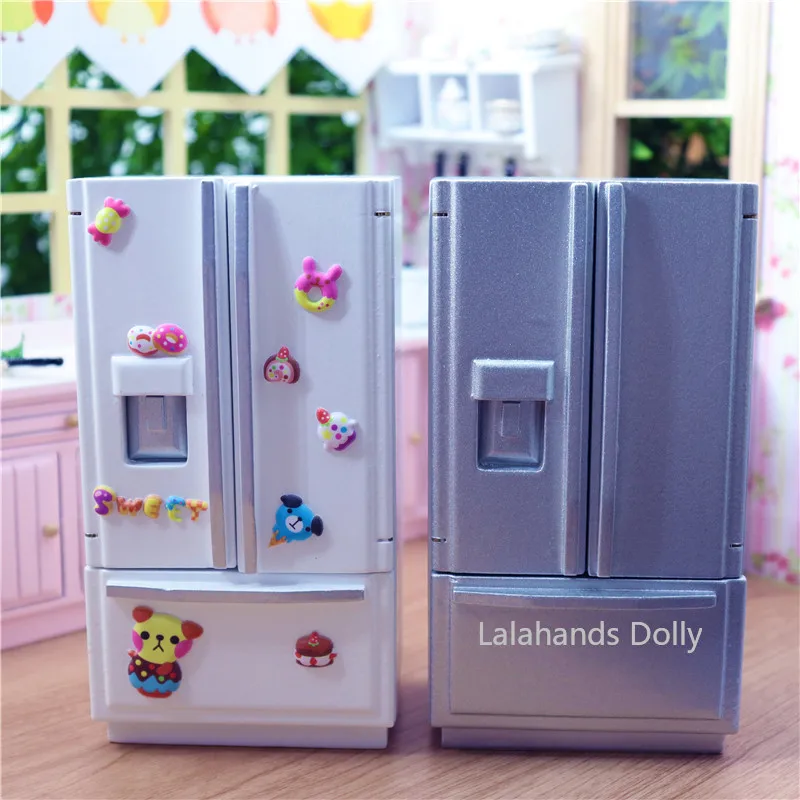 Dollhouse Mini Many Color Single Double Refrigerator Model for Dollhouse Supermarket Restaurant Furniture Decoration Accessories
