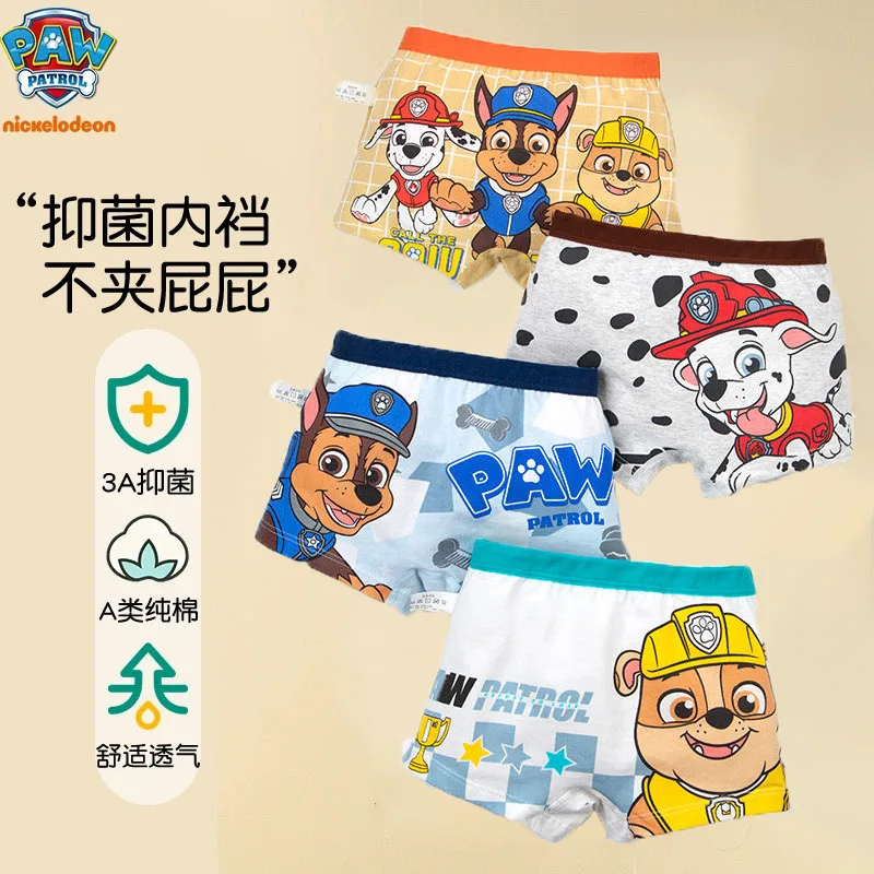 Boys Underwear Paw Patrol Children's Cotton Panties Antibacterial 2-8Y 4PCS