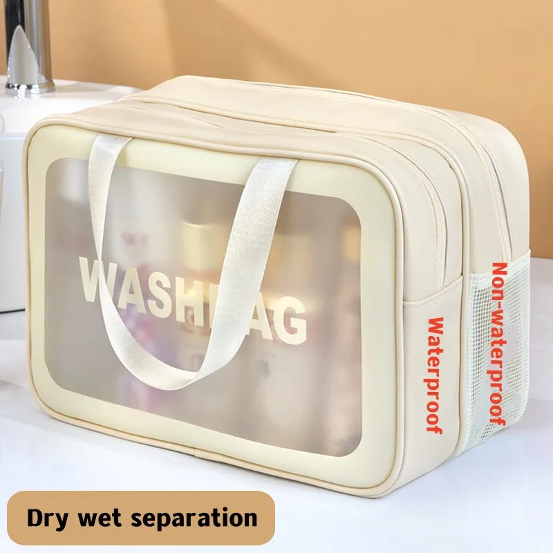 High-quality Cosmetic Bag for Makeup Dry and Wet Separation Bags Double Layer Wash Bag Large Capacity Coach Bag Cosmetic Bag